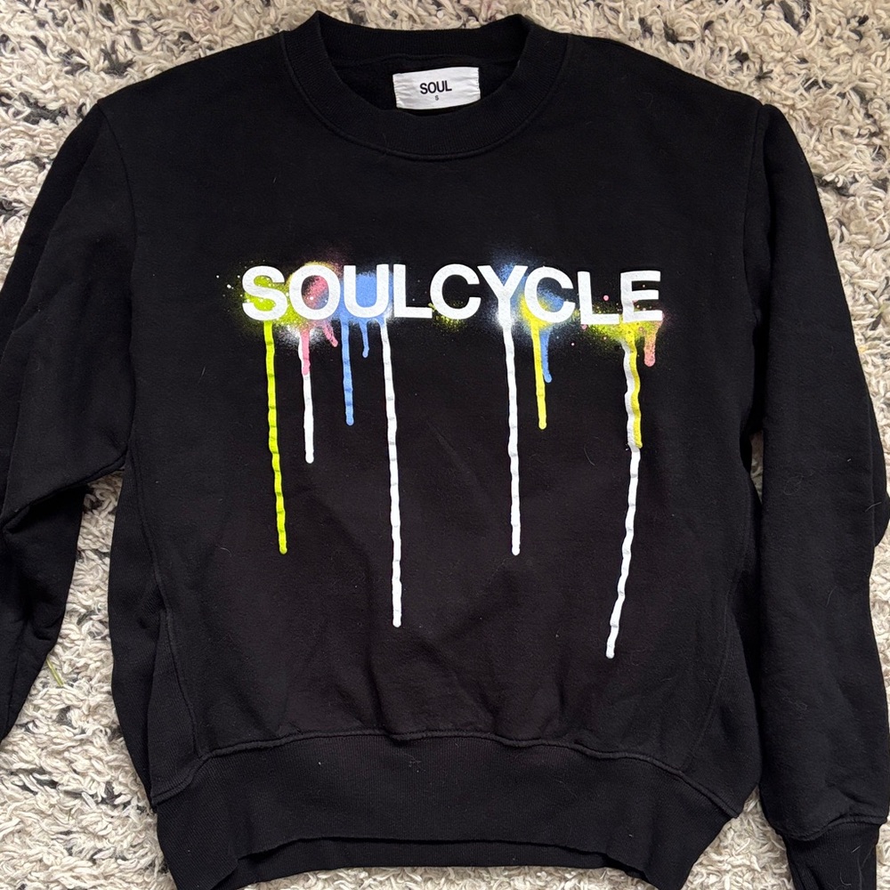 soulcycle DEREK CREWNECK BLACK DRIP size small
